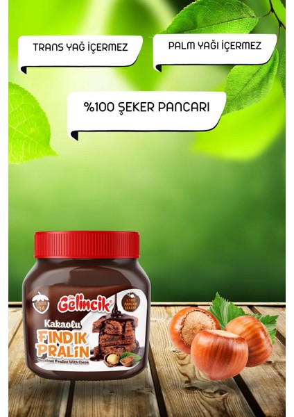 Kahvaltılık Sürülebilir Katkısız 650 gr Kakaolu Fındık Pralin