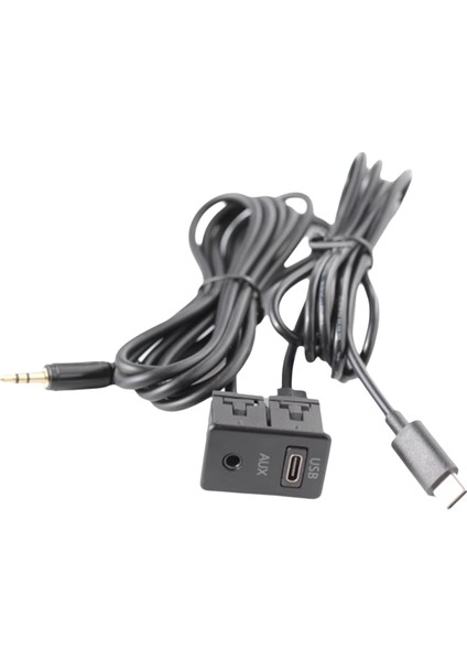 Araba Android Navigasyon Makinesi Aux Paneli Type-C+Aux Girişi Usb-C+Aux Arayüz Paneli Uzatma Kablosu Adaptör Paneli (Yurt Dışından)