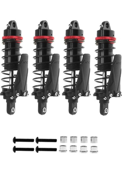 4pc Metal Rc Piggyback Amortisör Delikten Deliğe 90MM 1/10 Rc Paletli Araba Trx-4 Trx4 Eksenel SCX10II D90 CC01, Siyah (Yurt Dışından)