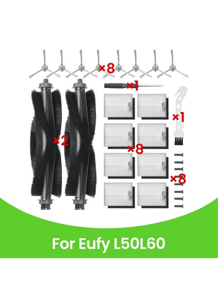 Eufy L50, L60 Serisi Robot Süpürge Yedek Parça Kiti ile Uyumlu Yedek Parça Aksesuarları (Yurt Dışından)