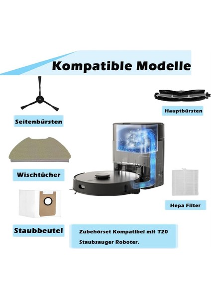 Airrobo T20 Robot Süpürge Ana Yan Fırça Hepa Filtre Paspas Bezi Toz Torbaları Yedek Parçaları (Yurt Dışından) modelleri