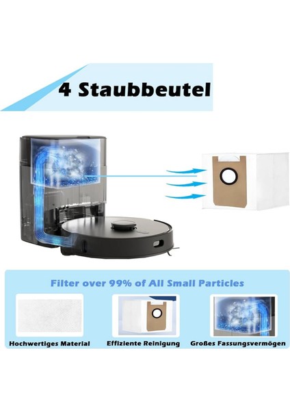 Airrobo T20 Robot Süpürge Ana Yan Fırça Hepa Filtre Paspas Bezi Toz Torbaları Yedek Parçaları (Yurt Dışından) fırsatları