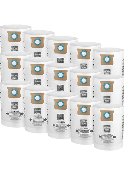 Shop-Vac 9066200 Için 15 Paket VF2005 Toplama Filtre Torbaları 10-14 Galon Tip F + Tip I, 90662 ve 90672 Parçalarını Değiştirin (Yurt Dışından)