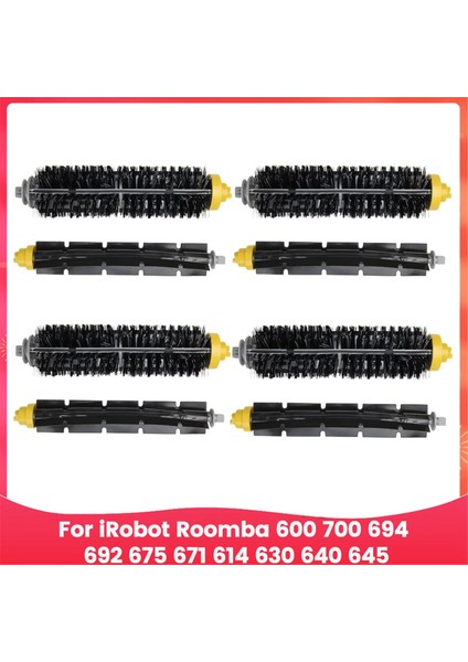 Irobot Roomba 600 ve 700 Serisi 694 692 675 671 614 630 640 645 Elektrikli Süpürge Kılı ve Esnek Çırpıcı Fırça Seti (Yurt Dışından)