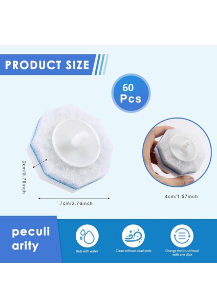 60 Adet Yükseltilmiş Tuvalet Fırçası Çubuğu Tek Kullanımlık Tuvalet Temizleme Çubuğu Başlıkları Uyumlu Çubuk Yedekleri (Yurt Dışından) modelleri