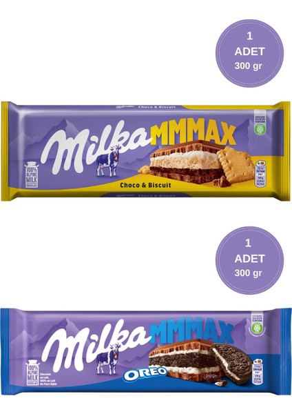 Oreo ve Choco & Biscuit Tablet Çikolata 300 Grx 2 Adet
