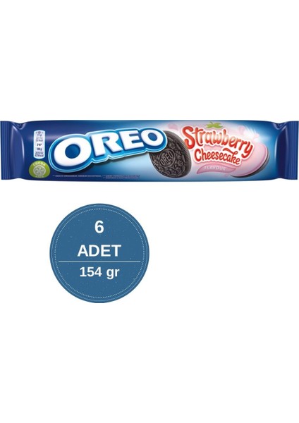 Strawberry Cheesecake Çilekli Bisküvi 154 gr - 6 Adet