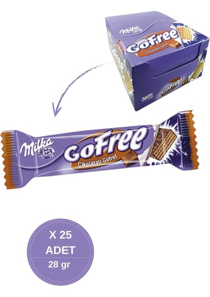 Gofree Çikolatalı Gofret 28 gr - 25 Adet
