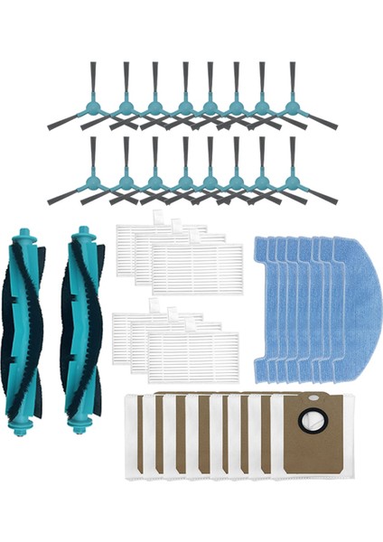 Midea S5+ / Conga 2299 Ultra Home X-Treme Genesis Ana Yan Fırça Hepa Filtre Paspas Bezi Toz Torbası Parçaları (Yurt Dışından)