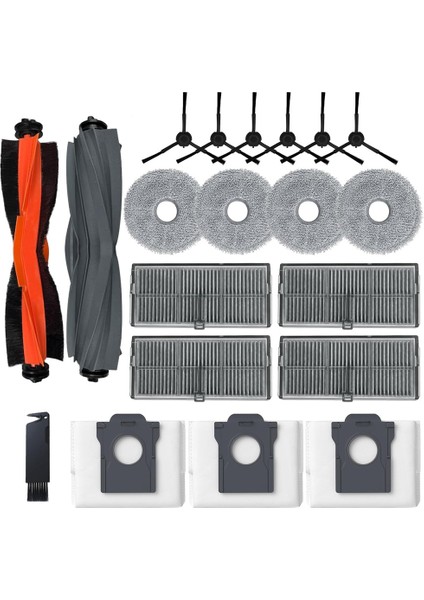 Dreame X30 Ultra Robot Süpürge Ana Yan Fırça Hepa Filtre Paspas Bezi Toz Torbaları Yedek Aksesuarları (Yurt Dışından)