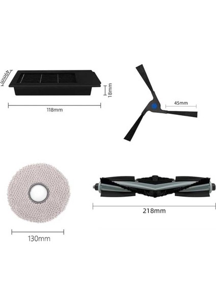 Ecovacs X2 Omni / X2 Pro / X2 Ek Parçası Ana Yan Fırça Kapağı Hepa Filtre Paspas Bezleri Toz Torbası Yedek Parçalar (Yurt Dışından) modelleri