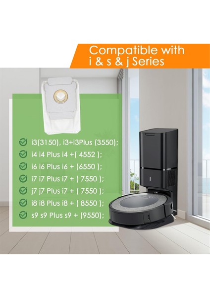 Irobot Roomba I7, I7+, I3, I3+, I8, I8+, I4, I4+, I6, I6+, J7 Için 12 Adet Yedek Vakum Torbası Toz Atma Torbası (Yurt Dışından) modelleri