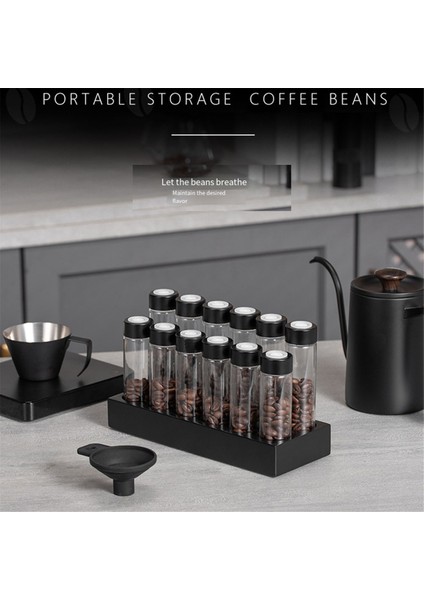 Kahve Çekirdekleri Saklama Kabı Sergileme Rafı Ceviz Çay Tüpü Şişe Cam Espresso Kahve Aksesuarları Alet (Yurt Dışından) fırsatları