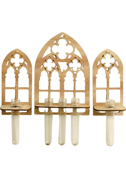 Ahşap Bitki Üretim Istasyonu, 5 Test Tüpü Vazo Duvara Monte Bitki Sergileme Iç Mekan Bitkileri, Ev Dekorasyonu (Yurt Dışından)