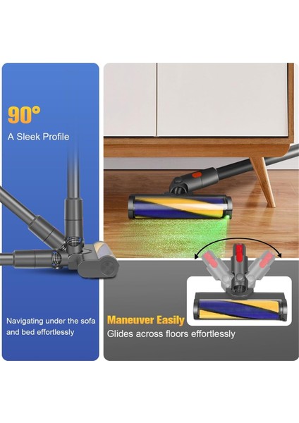 Dyson V7 V8 V10 V11 Elektrikli Süpürge Başlıkları LED Yumuşak Silindir Temizleme Başlığı Sert Zeminler Gizli Toz ve Kirleri Aydınlatır (Yurt Dışından) modelleri