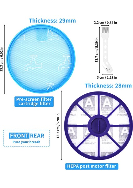 Dyson DC19, DC20, DC21, DC29 Hepa Filtreli Elektrikli Süpürge Aksesuarları, Üst ve Alt Motor Yedek Filtre (Yurt Dışından) fiyatları