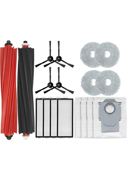 Roborock P10S Pro / V20 Robot Süpürge 18 Adet Ana Yan Fırça Paspas Bezi Filtre Toz Torbası Yedek Parçaları (Yurt Dışından)