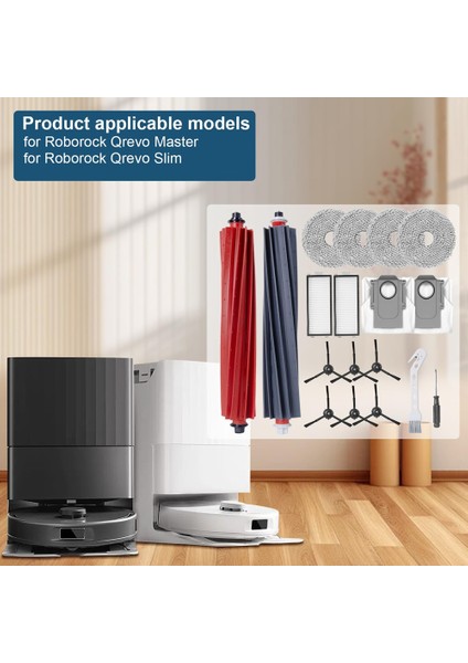 Roborock Qrevo Master/qrevo Slim Robot Süpürge Için Aksesuar Seti, Ana Silindir Fırçası, Yan Fırça, Filtre, Toz Torbası (Yurt Dışından) modelleri