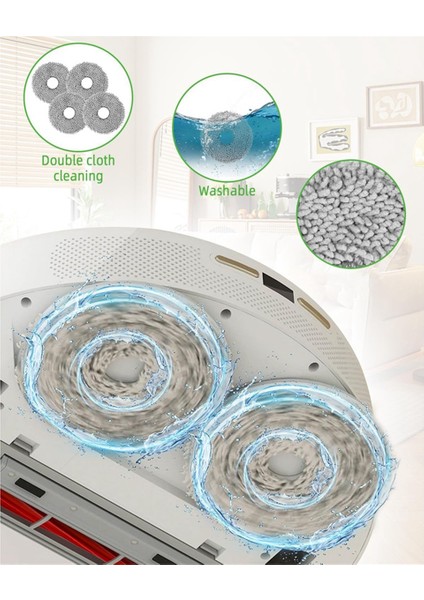 Roborock Q Revo S/q Revo Maxv/q Revo Pro Robot Süpürge Ana Yan Fırça Hepa Filtreler Paspas Bezi Toz Torbaları (Yurt Dışından)