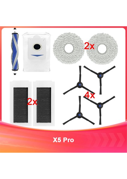 Ecovacs Sweeper X5 Pro Ana Yan Fırça Bulaşık Bezi Toz Torbası Filtre Elektrikli Süpürge Aksesuarları (Yurt Dışından)