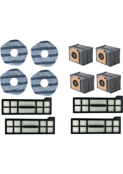 Eufy X10 Pro Omni Robot Süpürgeler 12 Adet Yedek Parça Toz Torbası Yıkanabilir Hepa Filtre Paspas Bezi (Yurt Dışından)