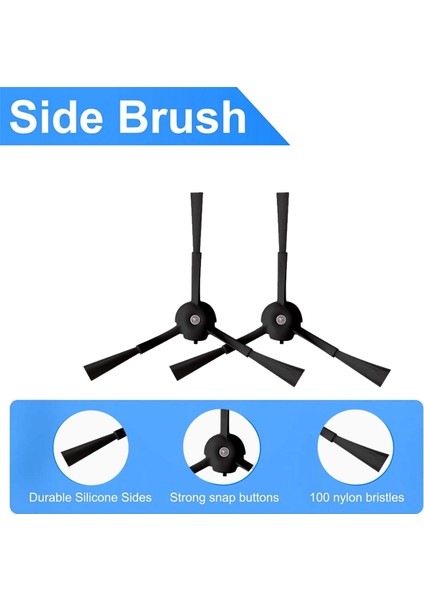 Eufy X8 Pro / X8 Pro Ses Robot Süpürge Parçalarının Değiştirilmesi 12 Adet Yan Fırça (Yurt Dışından) modelleri