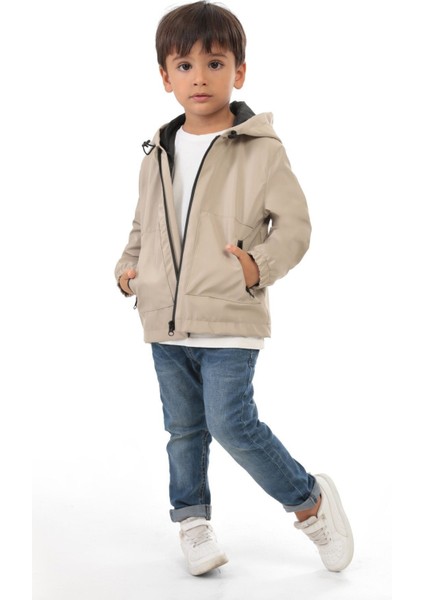 Erkek Çocuk Taş Astarlı Su ve Rüzgar Geçirmez Kapüşonlu Çift Fermuarlı Yağmurluk Y-15-C fiyatları