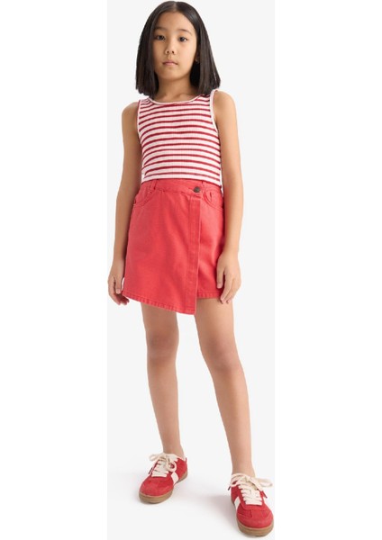Kız Çocuk Kırmzıı Gabardin Şort Etek D9627A825SP