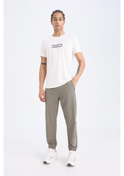 fit Slim Fit Dar Kesim Bisiklet Yaka Baskılı Sporcu Kısa Kollu TIŞÖRT D7811AX25SP