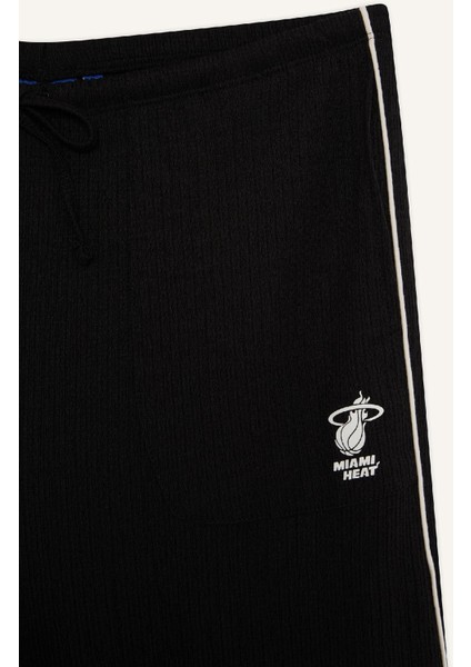 Nba Miami Heat Wide Leg Çift Cepli Geniş Paça Standart Boy Krinkıl Kumaş PANTOLON D8804AX25SP