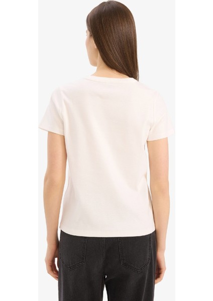 Regular Fit Bisiklet Yaka Basic Düz Kısa Kollu Tişört E5451AX25SP
