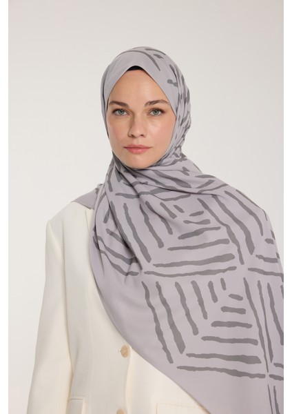 Pure Tone Şal - V Desen - Soft Gri - Gri modelleri