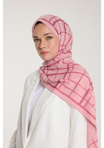 Pure Tone Şal - Kare Desen - Pembe - Gülkurusu fırsatları
