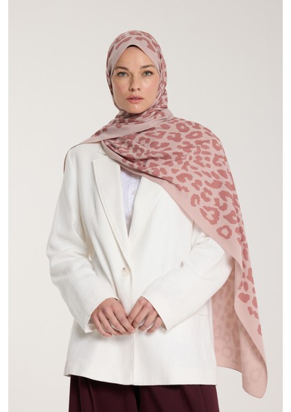 Pure Tone Şal - Leopar Desen - Latte - Nude