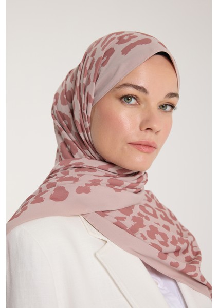 Pure Tone Şal - Leopar Desen - Latte - Nude modelleri