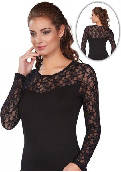 Bayan Modal Dantelli Body 0705 - Belinay - Siyah - Xl Siyah