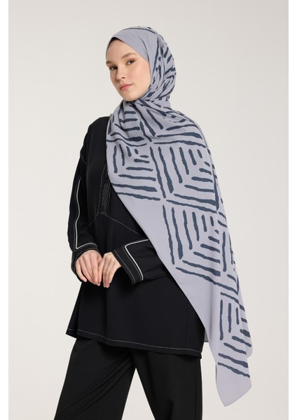 Pure Tone Şal - V Desen - Gümüş - Füme fiyatları