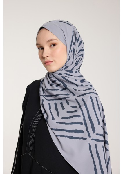 Pure Tone Şal - V Desen - Gümüş - Füme fırsatları