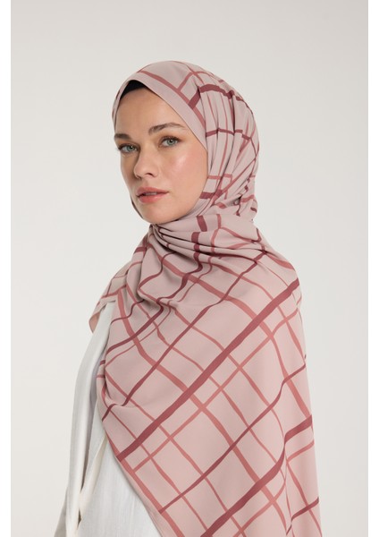 Pure Tone Şal - Kare Desen - Latte - Nude fırsatları