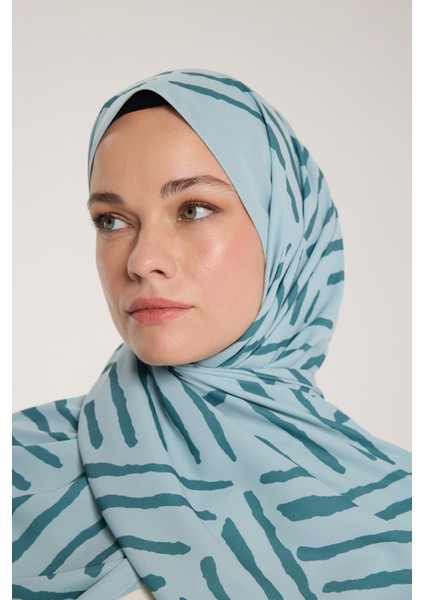 Pure Tone Şal - V Desen - Su Yeşili - Yeşil
