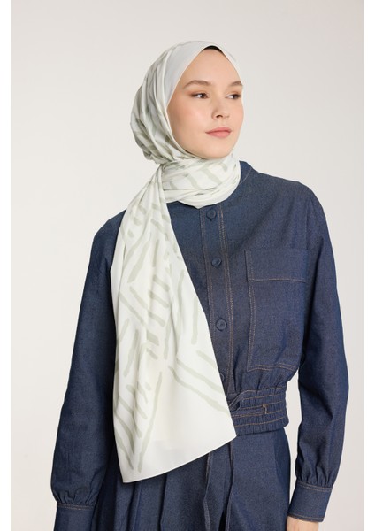 Pure Tone Şal - V Desen - Fildişi - Çağla