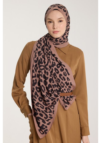 Pure Tone Şal - Leopar Desen - Sütlükahve - Siyah fırsatları