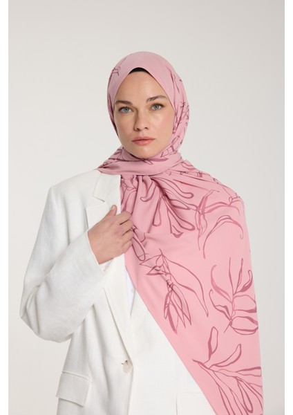 Pure Tone Şal - Yaprak Desen - Pembe - Gülkurusu modelleri