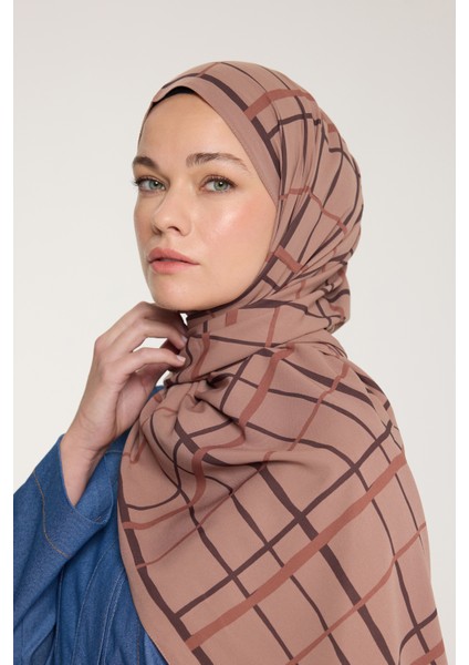Pure Tone Şal - Kare Desen - Sütlükahve - Kahve fırsatları