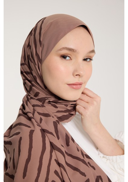 Pure Tone Şal - V Desen - Sütlükahve - Kahve