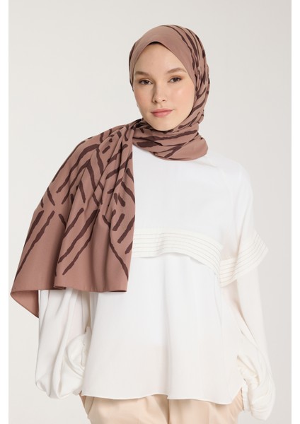 Pure Tone Şal - V Desen - Sütlükahve - Kahve fiyatları