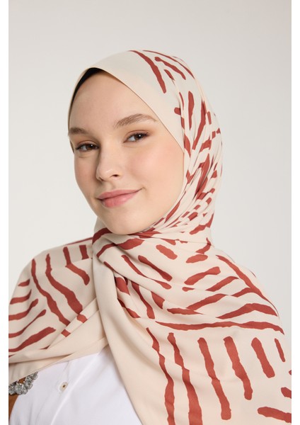 Pure Tone Şal - V Desen - Bej - Taba