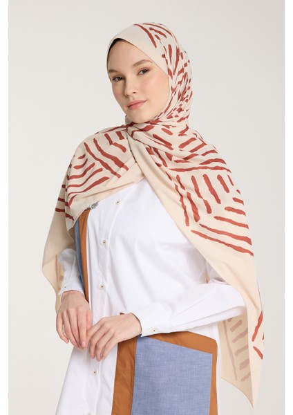 Pure Tone Şal - V Desen - Bej - Taba fiyatları