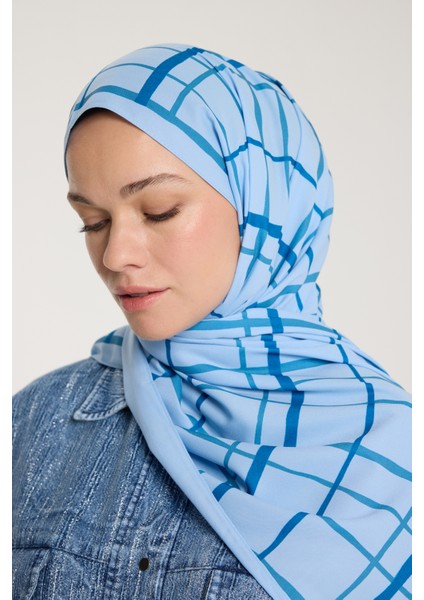 Pure Tone Şal - Kare Desen - Bebe Mavisi - Mavi fırsatları