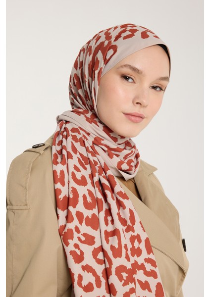 Pure Tone Şal - Leopar Desen - Taş - Kiremit fiyatları